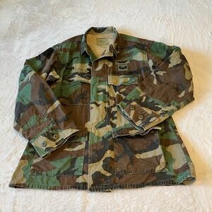 VTG US Military Woodland Camo Hot Weather Combat Coat Jacket Medium Regular‎